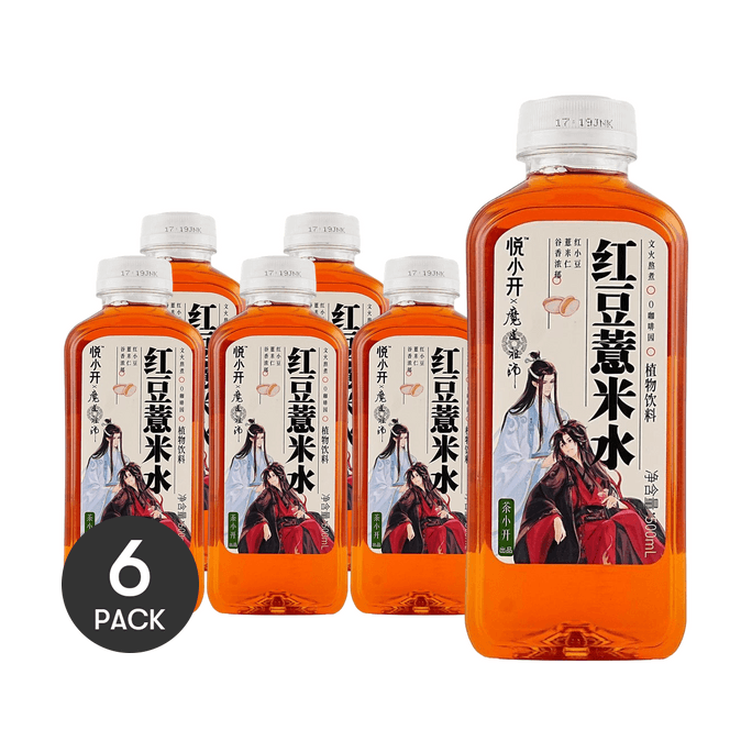 茶小开 悦小开  红豆薏米水 500ml *6【6份超值装】【0糖0脂0卡0咖啡因】【配料干净】【新中式养生植物饮品】