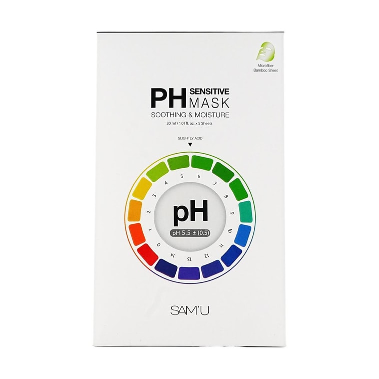 pH 민감성 마스크, 5매/박스 - 진정 및 보습 | 막힌 모공 개선 | 민감성 피부를 위한 애프터 선 레스큐 3