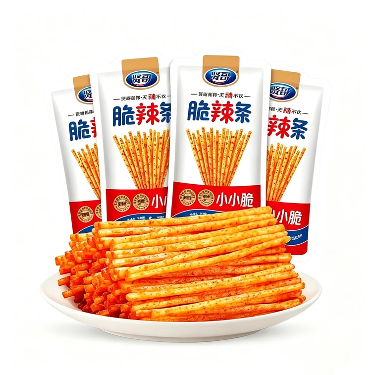 Xian Ge [Super croustillant et super parfumé, satisfaisant] Laitue épicée, chips épicées, flocons épicés, gluten, 14g*5 sachets, produits à base de soja, croustillant épicé et rafraîchissant, collation épicée pour satisfaire les envies 11