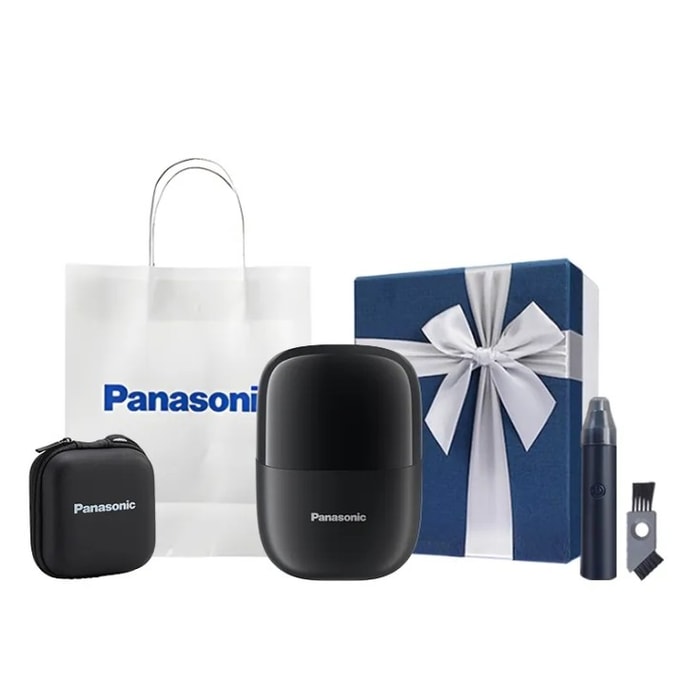 【홍콩 직배송】 일본 PANASONIC 파나소닉 미니 사각 박스 CM20 전기 면도기 블랙*1+코털 트리머*1+수납함+손가방+선물 상자 습건 겸용