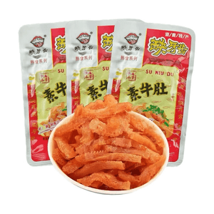 [Extremely Spicy Internet Celebrity Challenge] Vegetarian Beef Tripe Spicy Vegetarian Tripe Konjac Snack 80g [5 packs inside] Spicy Strips Extremely Spicy Snack Enjoyable Spicy Pieces