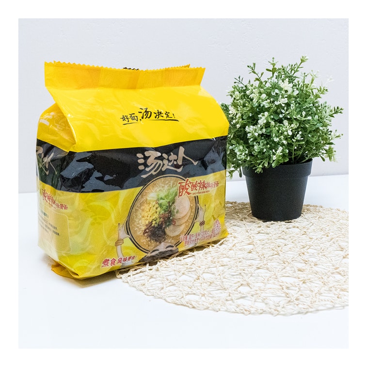 台湾统一 汤达人方便面 酸酸辣辣豚骨味 五连包 650g 包装随机发送 15