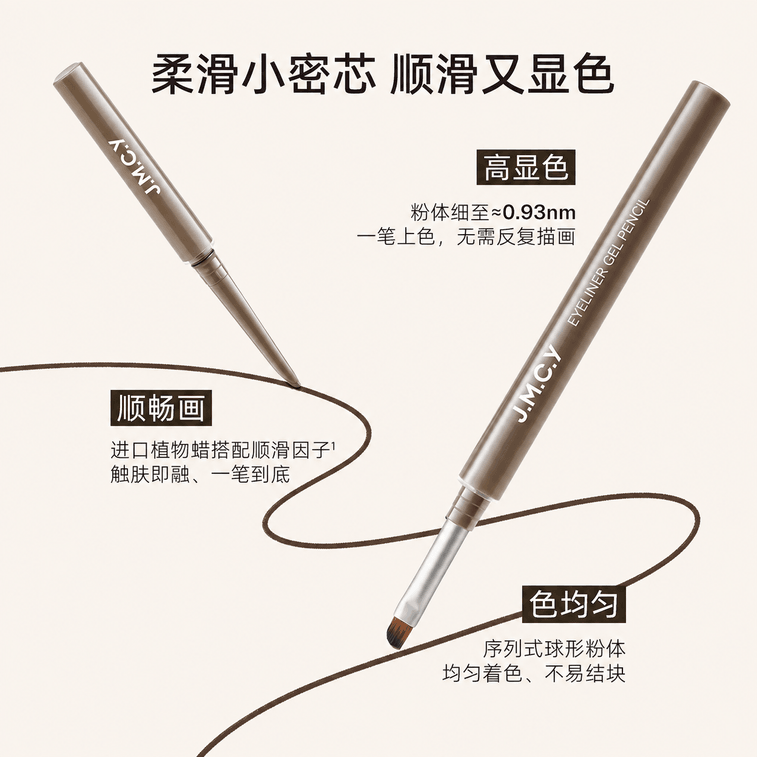 【中国直送】健美创研 【徐璐推薦】ダブルエンドアイライナーペンシル ぼかし防止 防水防汗 持続的なカミソリブラシ 【ダブルエンド】 G05スモークピンク-シングルパック 4