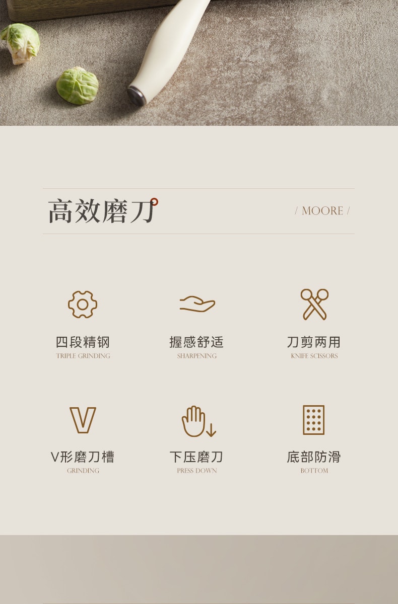 FaSoLa Life 四合一磨刀器 白灰/零件 刀剪可用 多功能防滑磨刀石