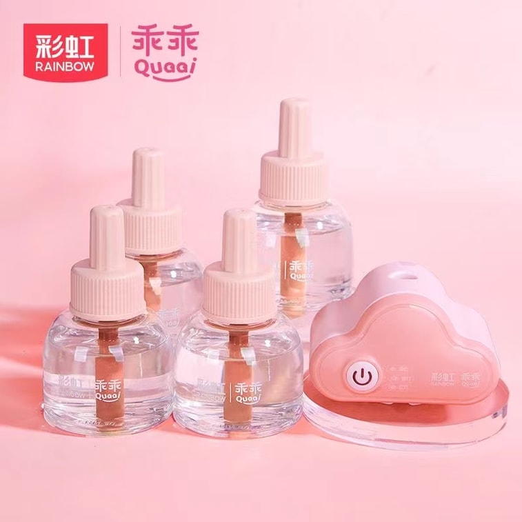 【中國直郵】 彩虹 電熱蚊香液無味嬰兒孕婦補充液驅蚊防蚊滅蚊插電器家用電器 4液+1器 3