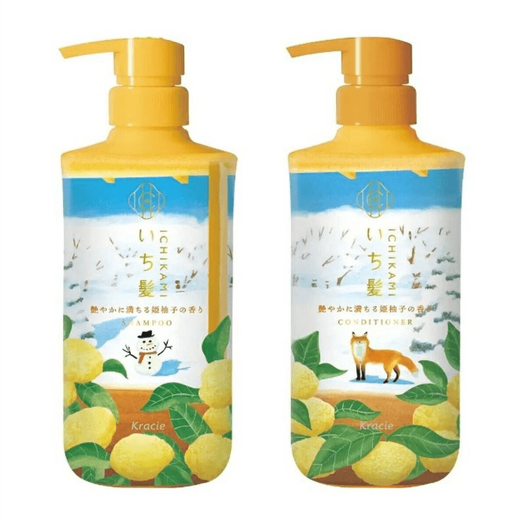 Ichikami Yuzu Shampoo Conditioner Limited Edition Set 480ml+480g