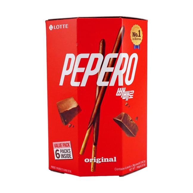 [Stray Kids Pick] PEPERO Chocolate Biscuit Stick Classic Original Flavor 6-Box Value Pack 180g
