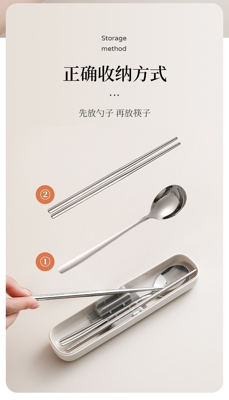 FaSoLa 不銹鋼餐具組 筷子湯匙/套 戶外便攜 防晃靜音