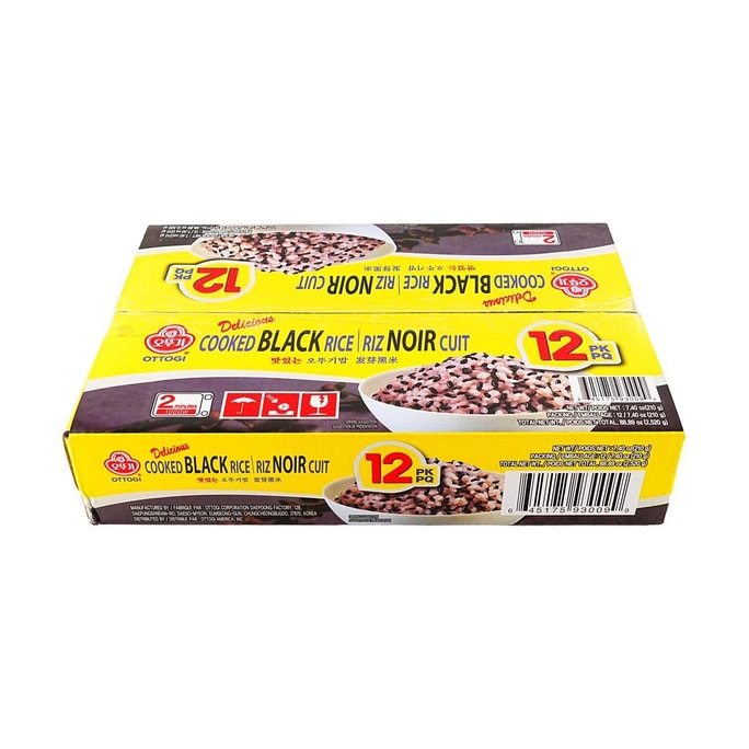 韩国OTTOGI / OTOKI不倒翁 微波黑米饭 2分钟即食 210g *12碗 整箱装【加热即食速食饭】