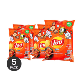 泰国LAY'S乐事 波浪薯片 烧烤味 69g  *5【5份超值装】【BT21联名】【包装随机发】