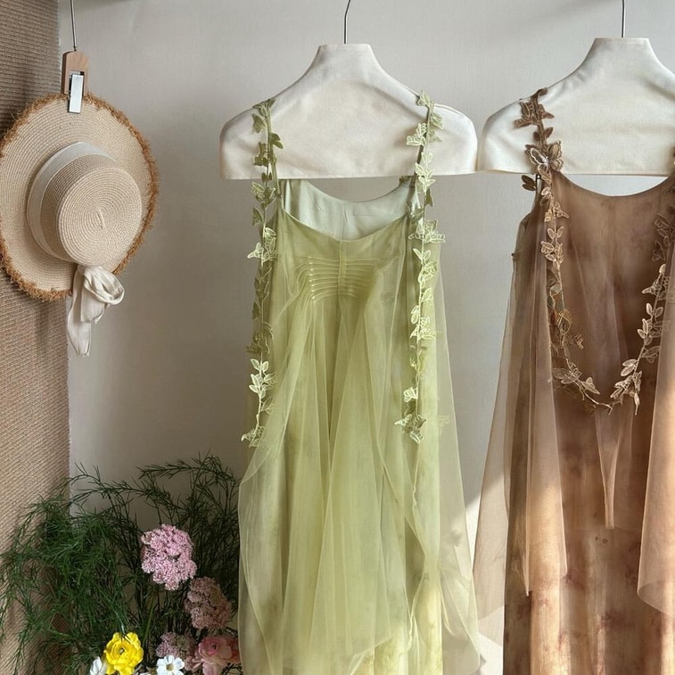 [캐나다 직배송] 시나리오 가든 시스루 맥시 드레스, 사이즈 S-M, 색상: 그린, 라이트 그린 (사이즈 S) 9