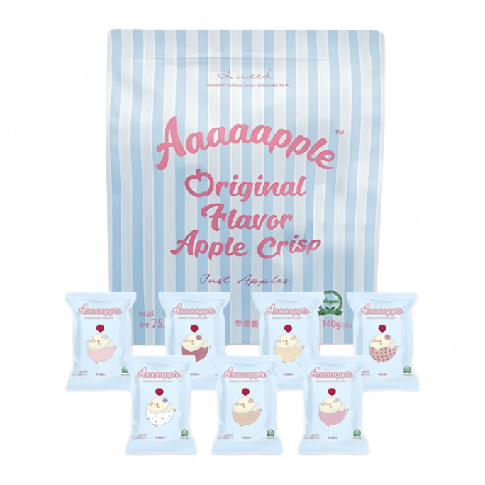 【中國直郵】 Aaaaapple 原味蘋果脆片1/2袋裝全新升級單袋20克獨立小包裝 140g*1袋
