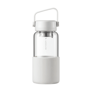 Portable glass tea bottle with Removable Infuser white