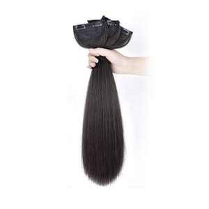 3-Piece Long Straight Hair Extensions for Women Invisible Seamless Realistic Voluminous Natural Fluffy Clip-in Hair Pieces Natural Black Straight Hair 50cm 3-Piece Set
