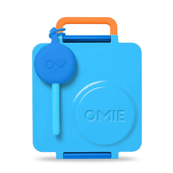 OmieBox Lunch Box With Fork Spoon Pod Set Blue Sky 3-7Y