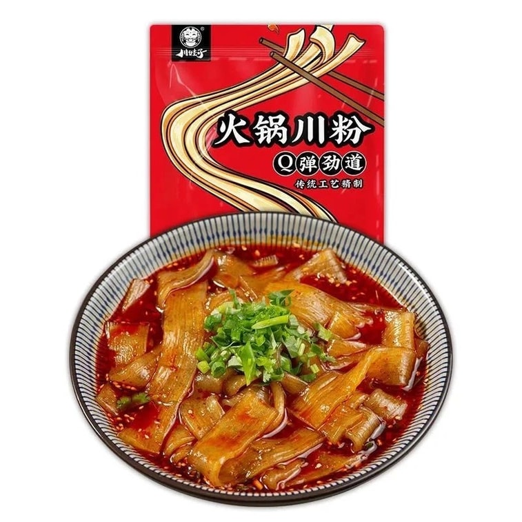 Chuan Wazi Sichuan Hot Pot Wide Noodles, Sichuan Noodles, Sweet Potato Noodles 120g Authentic Sweet Potato Noodles, No Soaking Required, Spicy Hot Pot Ingredients 7