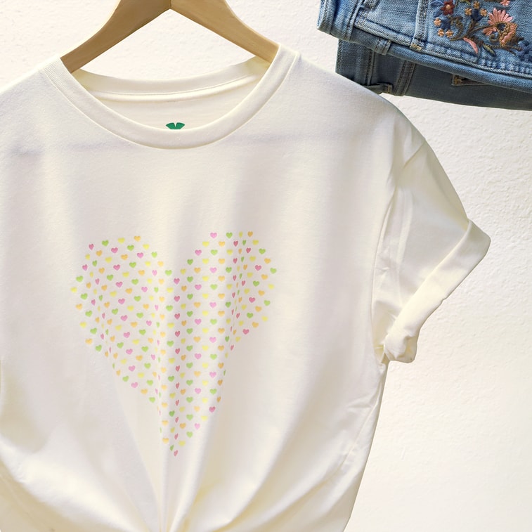 American GINKGOHOME Little Love 반팔 티셔츠 내츄럴 컬러 M 3