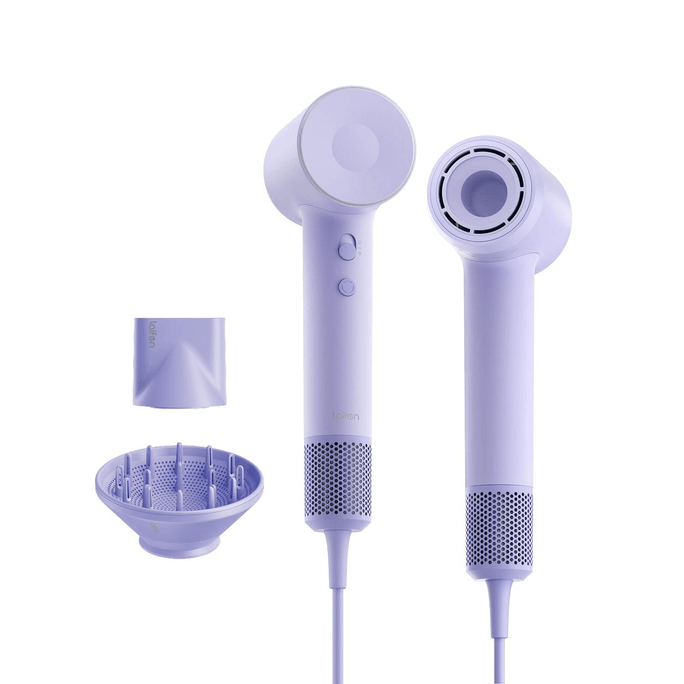 Laifen SE 2 高速マイナスイオンヘアドライヤーギフトセット 1400Wハイパワー 速乾 髪に優しい [105,000 RPMブラシレス高速モーター] [2つの磁気ノズル] [パープル] ホリデーギフトにおすすめ