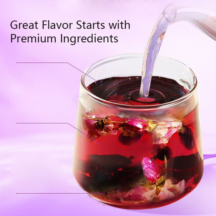 【Expédition directe du Canada】 Sifanda Mûre de Goji Noir et Rose Thé 3.53oz(100g, 5gx20P), Sachets de thé individuels pratiques à infuser, Thé santé pour femmes riche en anthocyanes, Cadeau pour amateurs de thé, Thé pour déesse Boisson relaxante d'après-midi 8