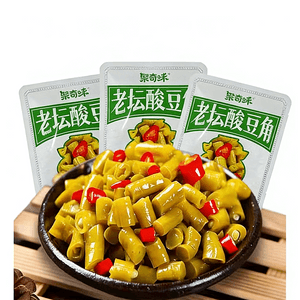 ジュキウェイ [新年の必需品] スパイシーなインゲンの漬物 (16g x 10 パック) - 素晴らしいおかず、漬物、カリカリのインゲン。