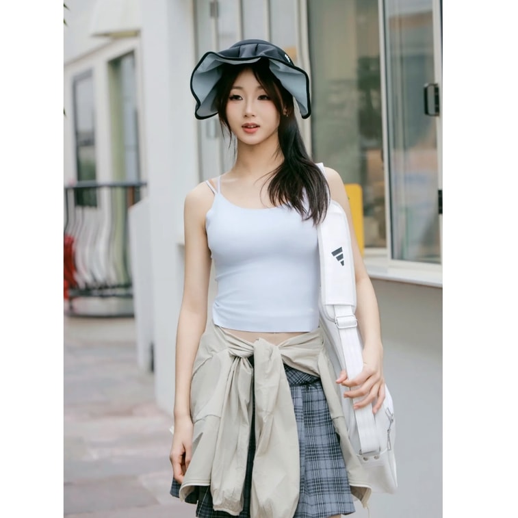 Women’s Seamless Bralette Cooling Fabric Racerback Sun Shirt Peach Pink Size M 4