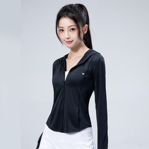 Slim-fit Sun Protection Jacket Black Size S (Suitable For People Weighing 35–45 Kilograms)