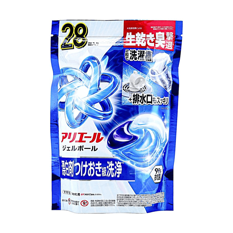 4D 세탁 세제 젤, 8배 강력한 냄새 제거 성분 함유, 초강력 세척 리필 28개입 3