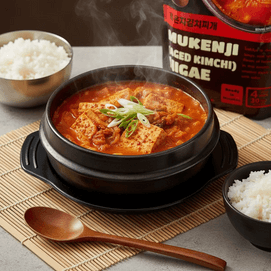 Mukenji Aged Kimchi Jjigae - Kimchi Stew With Tofu, 16.2 oz 【Microwave Instant Soup】【 Ready in Minutes】