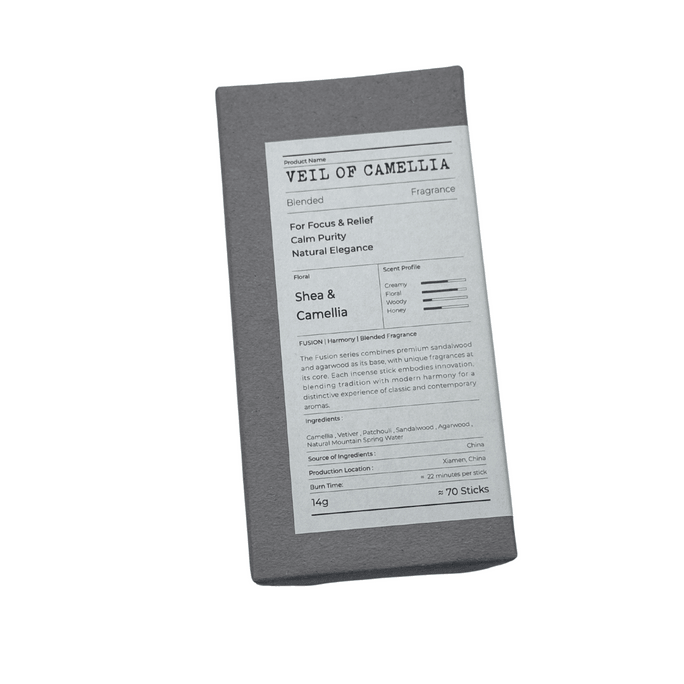【Handcrafted Modern Incense - Vell of Camellia】Floral Scent Shea & Camellia 70 Sticks