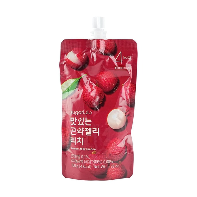 韩国SUGARLOLO 蒟蒻果冻 荔枝味 150g【无糖低卡零食】【冷冻变冰棒】