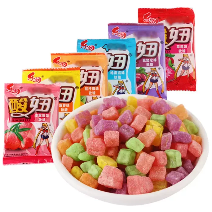 酸妞 軟糖酸甜軟糖 90後懷舊小時候學生點心 小吃兒時糖果 混合水果口味 15g*15包