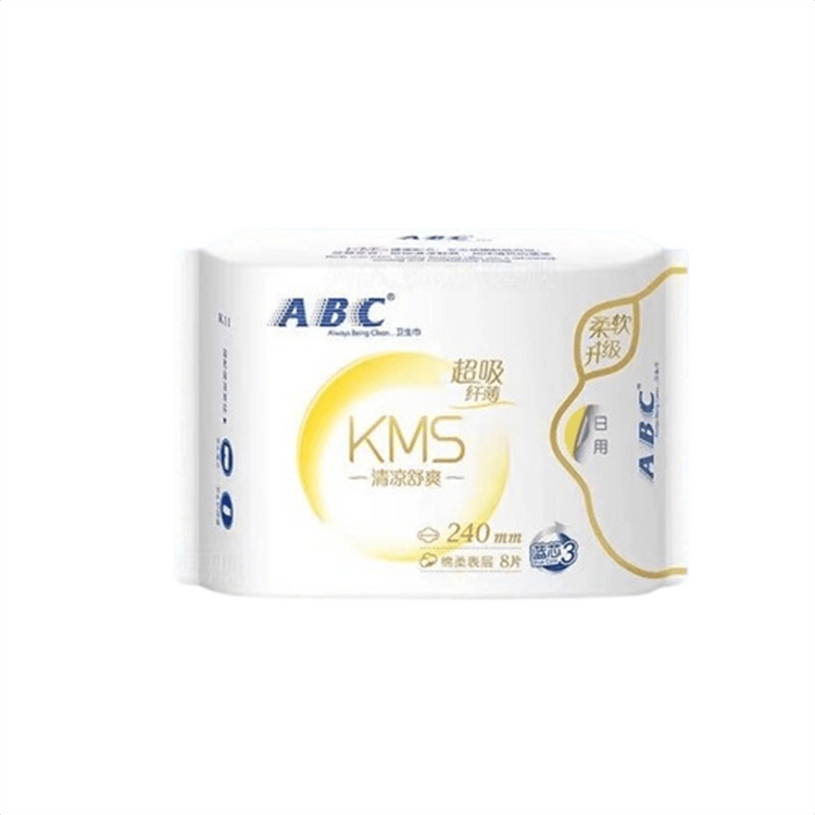 中国直送】ABC生理用ナプキン KMS 薄型デイリーナプキン 240mm*8枚