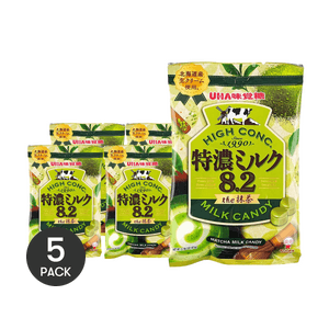 우하 미카쿠토 밀크 캔디 진한 말차 맛, 70g *5개【5팩】