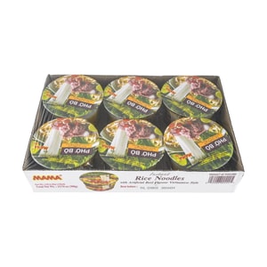 Pho Bo Instant Beef Flavor Soup Bowl Noodle In Vietnamese Style 2.29 oz*6 Bowl Pack