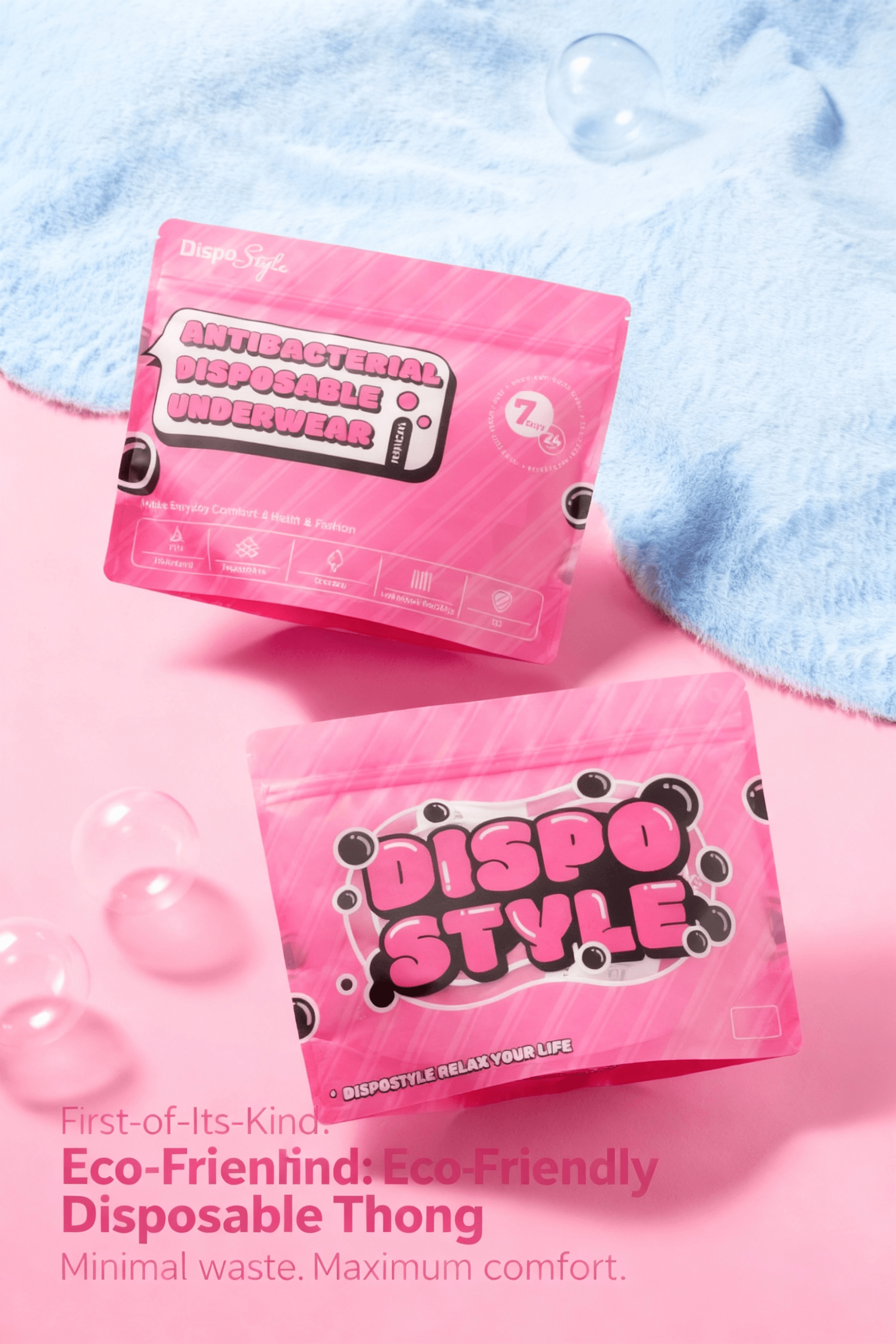 Dispostyle 女士一次性日抛内裤 超舒适  5A抗菌无菌免洗 科技环保面料 1包7条装 丁字款 S