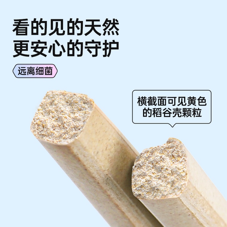  格瑞亞 耐高溫不變形稻殼筷 筷子10雙/1桶 99.99%超強抗菌無漆無蠟 可降解、環保材質、 不易發黴 筷身磨砂工藝更防滑 【不親油,一沖就乾淨】 3