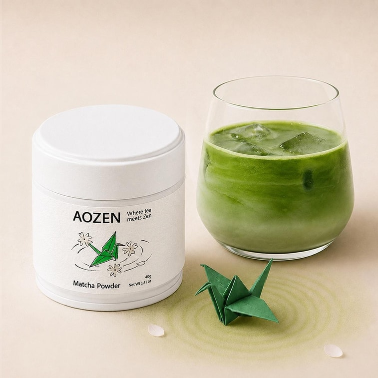 AOZEN 純抹茶粉 40g 杭州徑山抹茶【傳統日式蒸青工藝】【零糖100%純粹無添加極簡配方】【可製作抹茶拿鐵酸奶沖飲糕點烘焙等】 4
