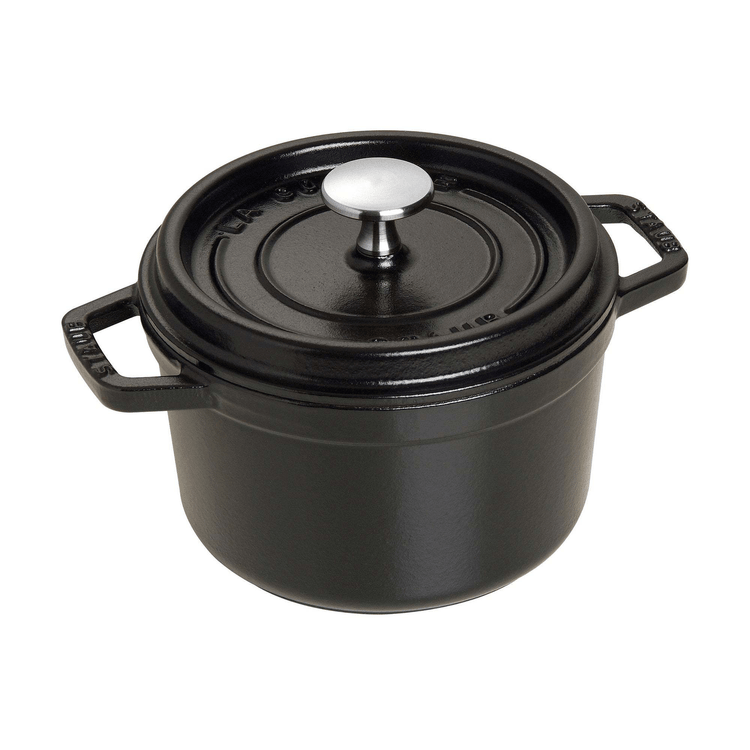 STAUB Cast Iron 1.25-qt Round Cocotte 1.25-qt / Matte Black - Yami.com