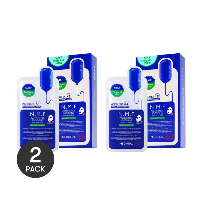 N.M.F Panthenol Soothing Ampoule Mask, 10pcs *2【Value Pack】