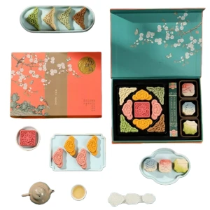 Mid-Autumn Mooncake Gift Box "Shangshi Baoyue" – Chinese Style Peach Gradient – Top Gift & Guest Treat – Pastries & Snacks – 1 Box