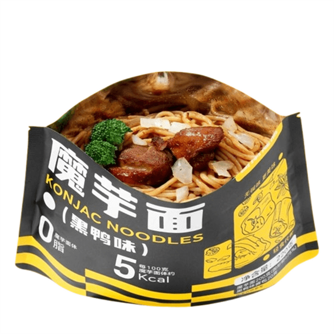 【中國直郵】 哥本優選 蒟蒻麵 即食減重 低卡代餐飽腹 免煮方便速食 黑鴨味220g/袋