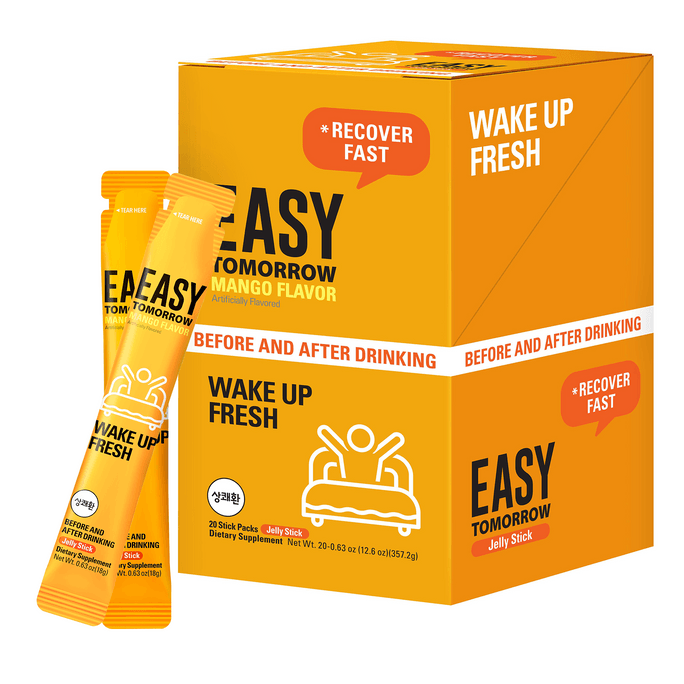 EASY TOMORROW Jelly Stick Anti Alcohol Hangover Relief Fresh Before After Drink 20 Stick