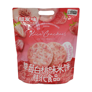 超友味 草莓白桃味米餅 146g【含益生元】【添加凍乾草莓粉】