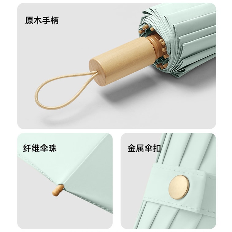 HSPM 新款彩胶太阳伞加大晴雨两用雨伞三折16骨 渐变粉 3