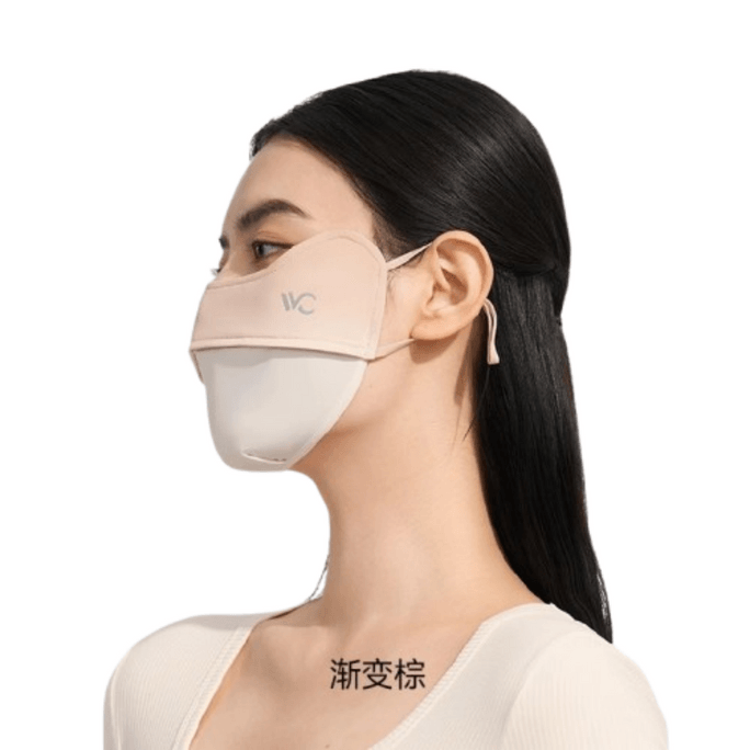 【中國直郵】 VVC 防曬口罩夏季女防紫外線輕薄透氣騎行防護遮陽冰絲面罩 漸變棕 1個裝
