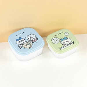 日本CHIIKAWA吉伊卡哇 便當盒飯盒 密封容器2件組 550ml+360ml 微波爐可用