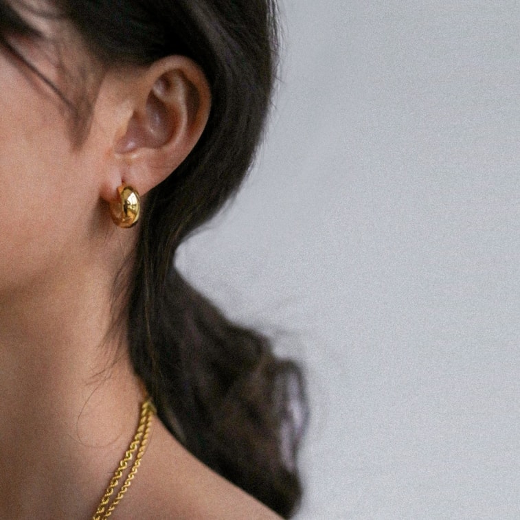 SHAPES STUDIO 金色极简小巧素圈耳环 一对 4
