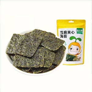 窝小芽 芝麻夹心海苔 海苔脆片 薄脆鲜香 双层海苔脆 海藻糖 0盐 0防腐剂 非油炸 轻烘慢焙 低卡 减脂减肥健身零食 即食紫菜脆 儿童休闲零食 拌饭碎 厨房烘焙18g
