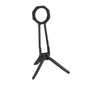 New Mobile Phone Magnetic Alloy Bracket Spring Buckle 360° Rotating Triangle - Black 1Pc