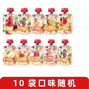 [중국 직배송] 팡광 베이비 라벨 유아용 과일 퓨레 (6개월 이상) - 영양 가득한 과일 및 채소 혼합, 무첨가 음료, 800g [80g/봉지 * 10봉지]